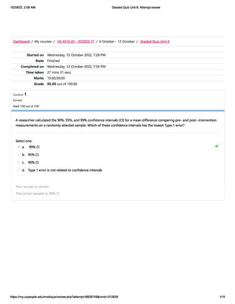 HS 4510 Graded Quiz Unit 6 Attempt Review CPH 4510 Studocu