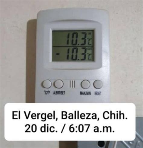 Vuelve El Vergel a registrar la temperatura más baja del estado