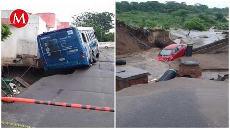 Lluvias torrenciales causan deslave y socavón en la zona norte de