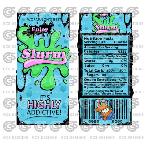 Slurm In Color For Tumblers Sublimation Png Labels Etsy