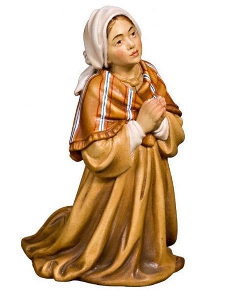 Statue of Saint Bernadette Soubirous carved in Valgardena wood and hand ...