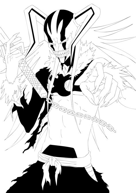 Ichigo Hollow Form Line Art By Ishiku5238 On Deviantart