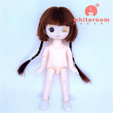 New Naked Body 16 Cm Bjd Mini Doll 13 Movable Joint Girl Baby 3d Big