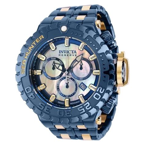 Model Invicta Sea Hunter Watch W Abalone Dial Mm Dark Blue