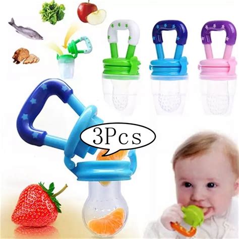 Lngoor Baby Fresh Fruit Food Feeder Nibbler Pacifier 3 Pack Training