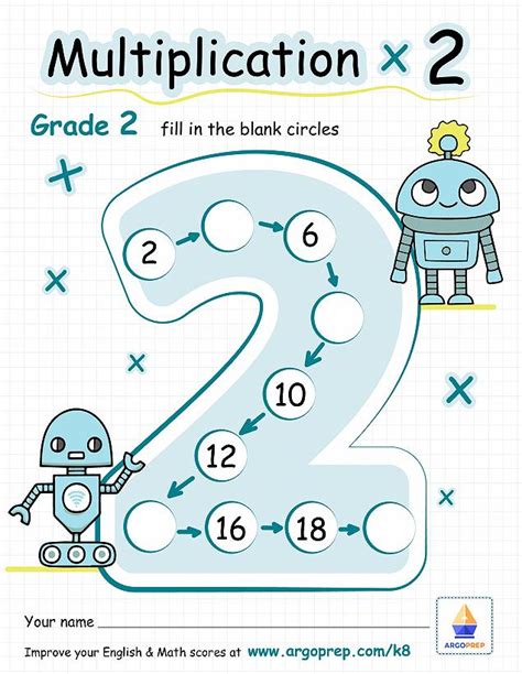 Multiply By 2 Second Grade Multiplication Worksheets Argoprep Worksheets Library