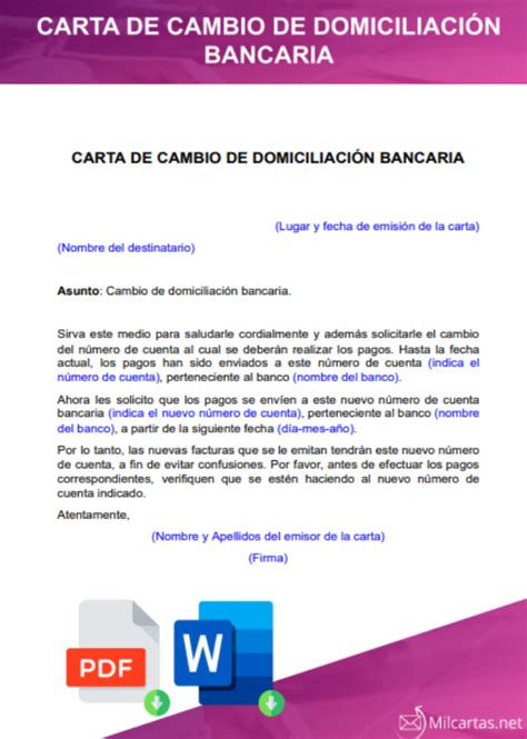 Modelo Carta Solicitud Cambio De Cuenta Bancaria Cartadesolicitud