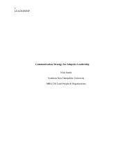 Adaptive Leadership Docx Leadership Communication Strategy For