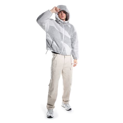 Fluffy Sherpa Jacket Light Grey Xl Weyz Clothing