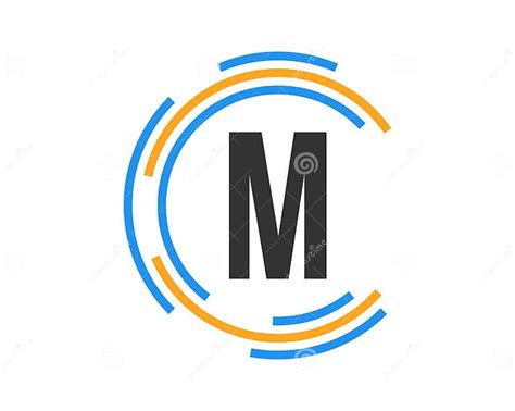 Technology Logo Design With M Letter Concept M Letter Technology Logo