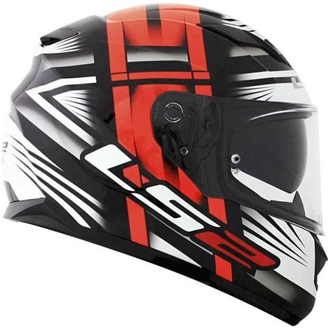 Capacete LS2 FF320 Stream Bang Preto Vermelho Grid Motors