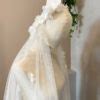 Augustine Juliet Cap Veil With Flowers Tania Maras Bridal