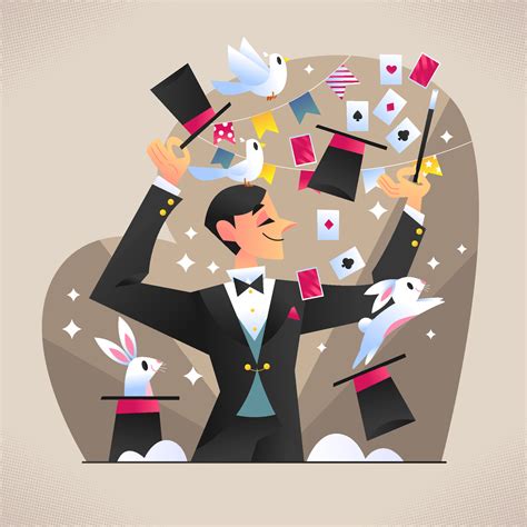 A Magician Do A Magic Tricks 10866632 Vector Art At Vecteezy