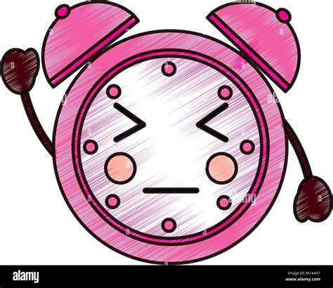 Kawaii Cartoon Clock Alarm Character Stock Vector Image Art Alamy