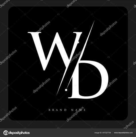 Initial Logo Letter Company Name Black White Color Slash Design Stock