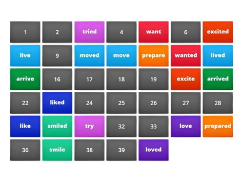 Regular Verbs Simple Past And Present Matching Pairs