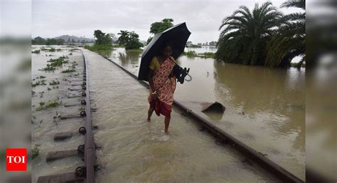 Assam Flood Remains Grim In Assam Death Toll Rises To 18 Guwahati News Times Of India