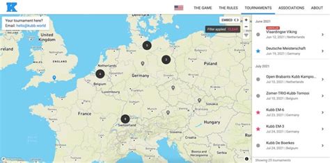 Kubb tournaments in 2024 on a map : r/kubb