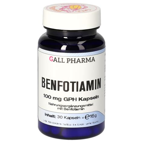 Benfotiamin 100 mg GPH Kapseln erhältlich als 30 60 90 oder 120