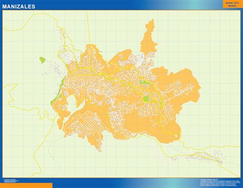 Manizales map in Colombia | Wall maps