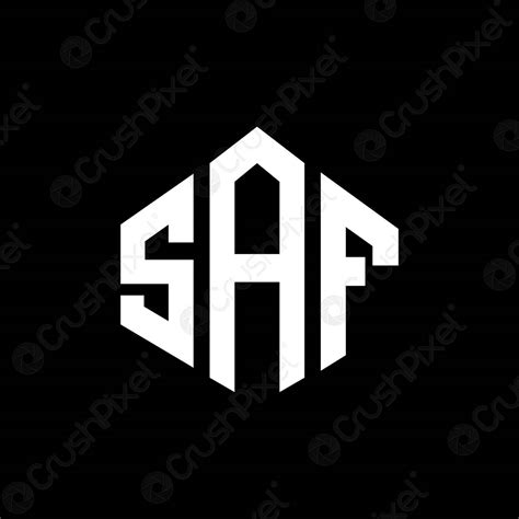 Saf Letter Logo Design With Polygon Shape Saf Polygon And Stock