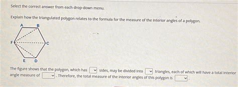 Solved Select The Correct Answer From Each Drop Down Menu Explain How