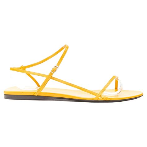 New The Row Clear Pvc Open Toe Yellow Rubber Slingback Flat Sandal Eu36