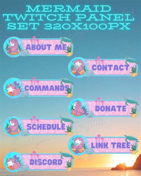 20 Mermaid Twitch Panels Etsy