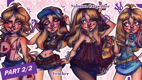 Sabrina Carpenter Feather Fan ART Drawing Process Part 2 2 YouTube