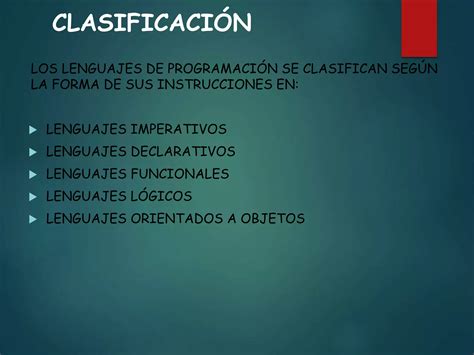 Clasificacion De Los Lenguajes De Programacion Ppt