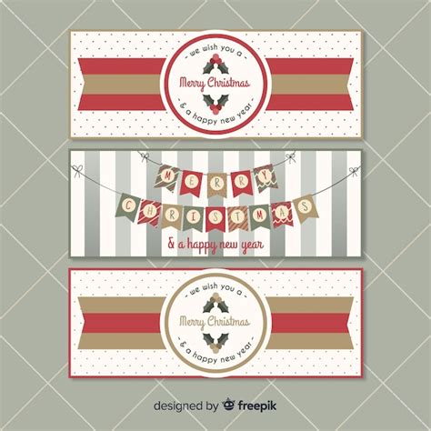 Vintage Christmas Banner Kostenlose Vektor