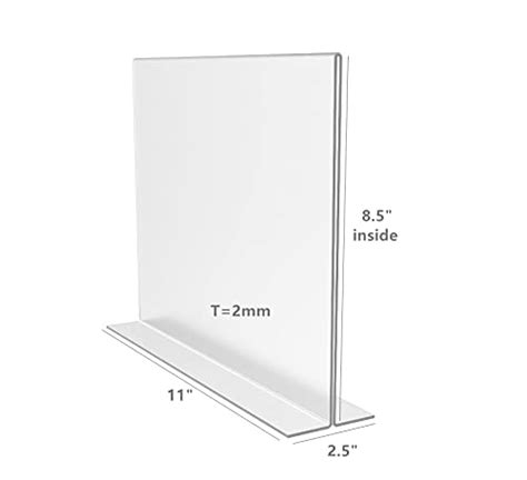 Fixturedisplays 3pk 11 X 85 Clear Acrylic Sign Holder For Tabletops Horizontal