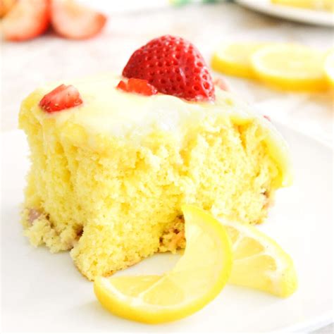 Lemon Strawberry Poke Cake Retro Recipe Box