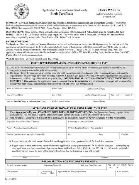 Blank California Birth Certificate Template - Printable Form, Templates ...