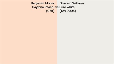 Benjamin Moore Daytona Peach 079 Vs Sherwin Williams Pure White Sw 7005 Side By Side Comparison