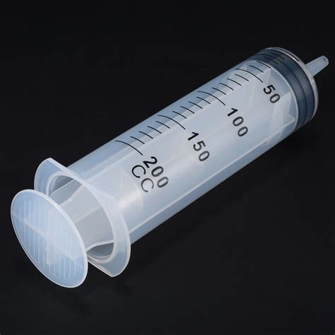 1Pc Plastic Syringe Measuring Syringe 200ml Large Clear Plastic Syringe ...