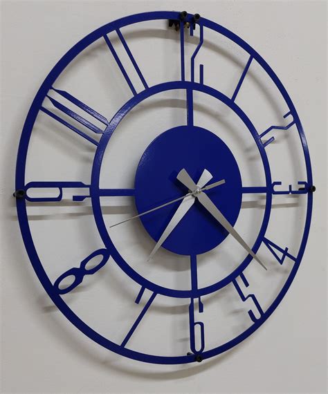 Blue Wall Clock, Large Navy Blue Clock, Small Wall Clock, Metal Wall ...