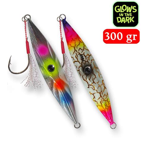 Jual Metal Jig Daun 300g Slow Jigging VIP Full GID CRACKLE Diamond