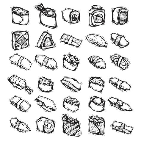 Premium Vector Food Japan Set Hand Drawing