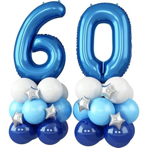 Bleus Ballon Anniversaire Ans Pouces Pcs Feuille Mylar Chiffre