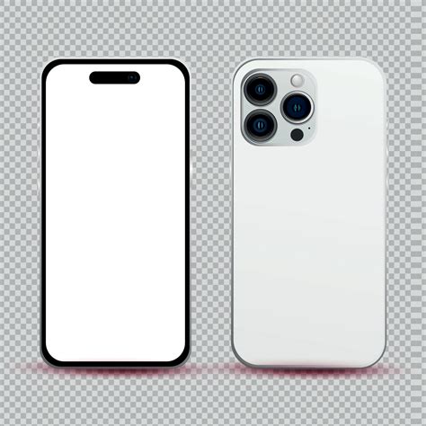 Realistic Mockup Without Background White Mobile Phone Vector