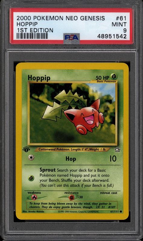 Pokemon Neo Genesis 1st Edition Hoppip 61111 Psa 9 Da Card World