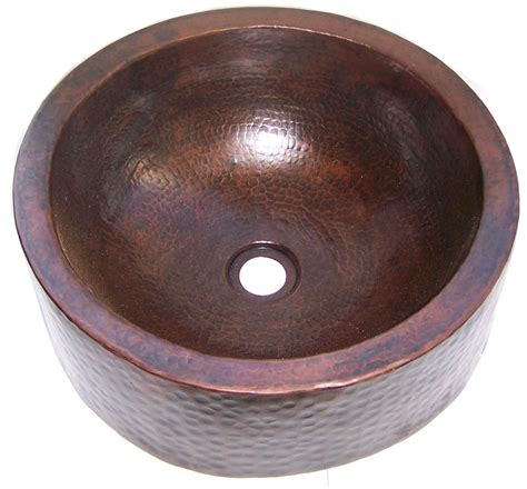 Hammered Round Apron Bathroom Copper Sink