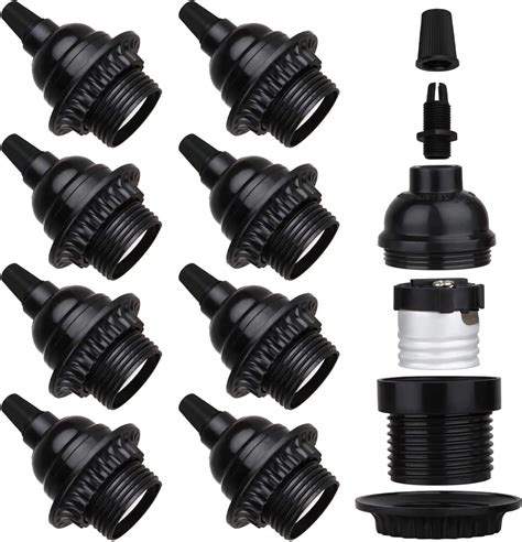 Zevnico Pack E E Light Sockets Black Medium Screw Base With