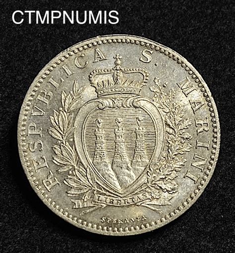 MONNAIE ITALIE SAN MARIN 2 LIRE ARGENT 1898 SPL CTMP NUMIS Achat