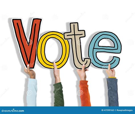 Diverse Hands Holding Word Vote Concept Stock Photo Image Of Isolated