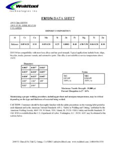 Aluminum 5356 Welding Filler Metal | Weldtool Technologies