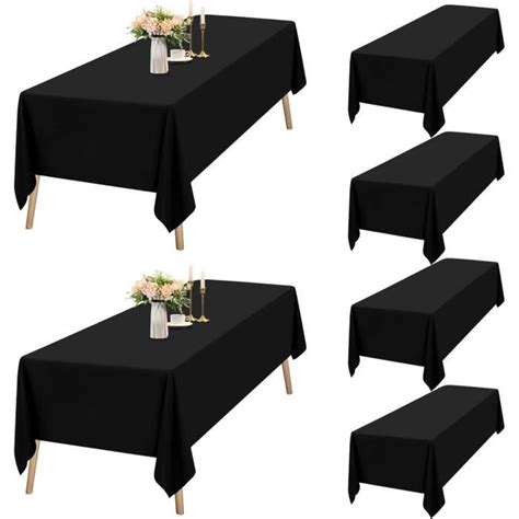 Lot De Nappe Rectangulaire Noire Tissu X Cm Imperm Able Et