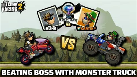 Hill Climb Racing 2 BEATING BOSS WITH MONSTER TRUCK Gameplay