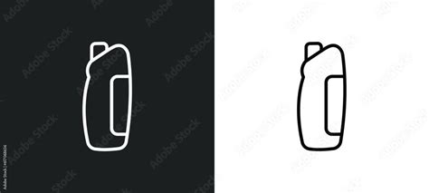 Solvent Line Icon In White And Black Colors Solvent Flat Vector Icon